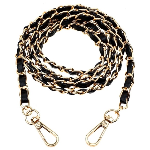 Handbags - Black & Gold replacement chain for Crossbody wallet purse swivel hook NEW